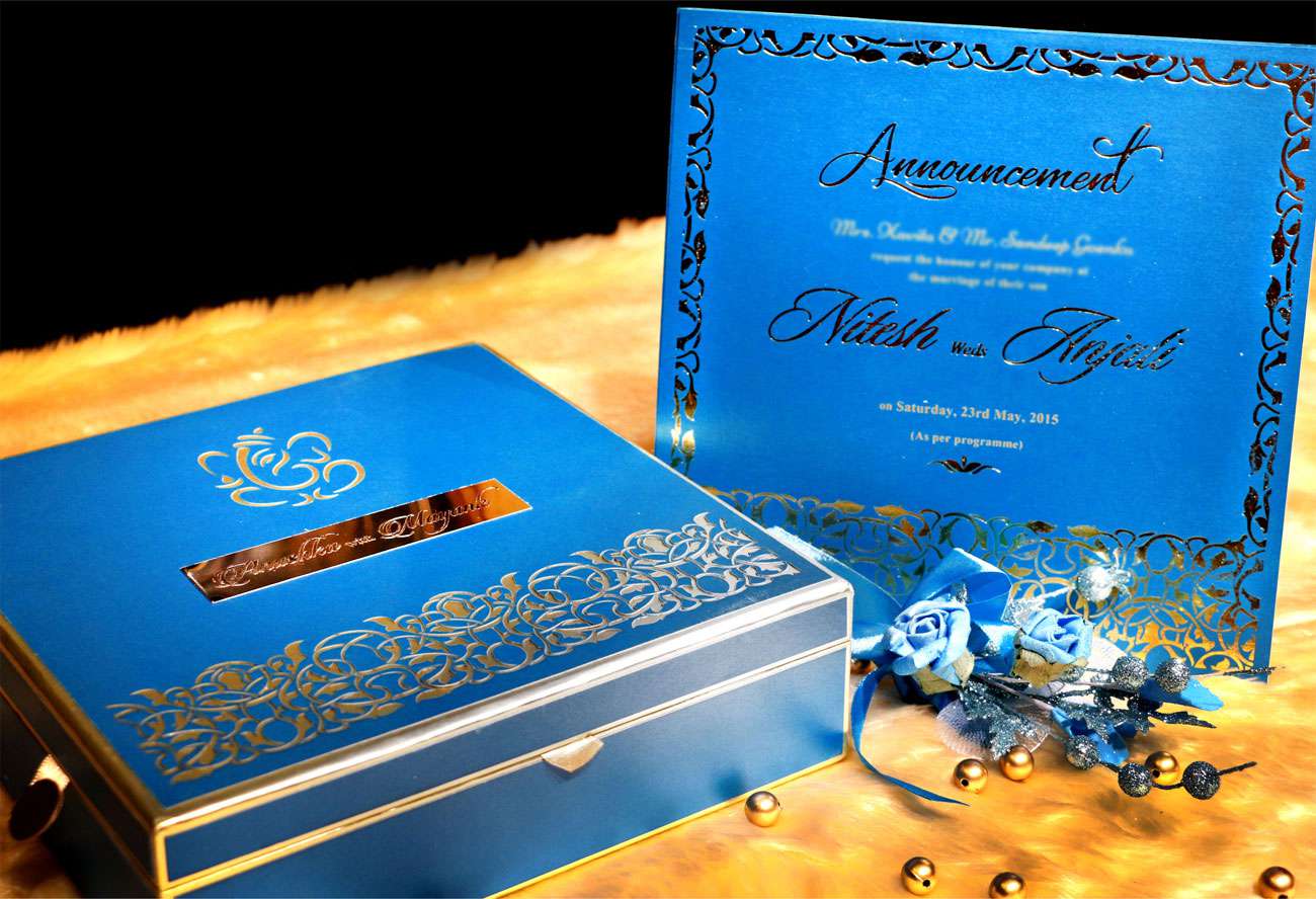 Box wedding card Royal blue wedding Personalized Card box wedding