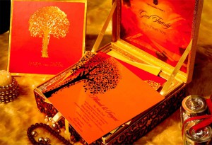 GOLD-LASER Wedding card designer invitation card by VWI New Delhi