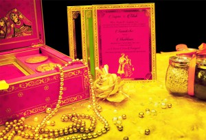 MADHUBANI-PINK Wedding card designer invitation card by VWI New Delhi