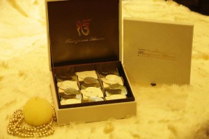 luxury gold suede invitation box img-1
