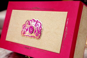 pink creame designer wedding box